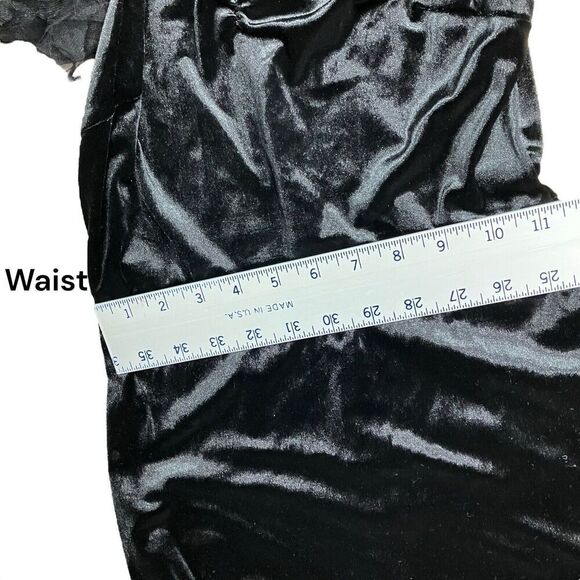 ZARA Dress S Black Velvet Tulle Balloon Sleeves 8351/253 FW22 Mini Off Shoulder - Picture 10 of 16